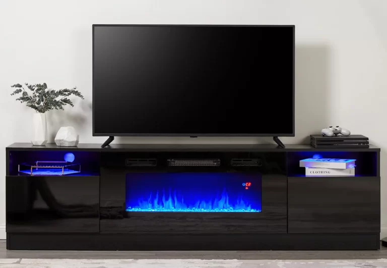 black fireplace tv stand